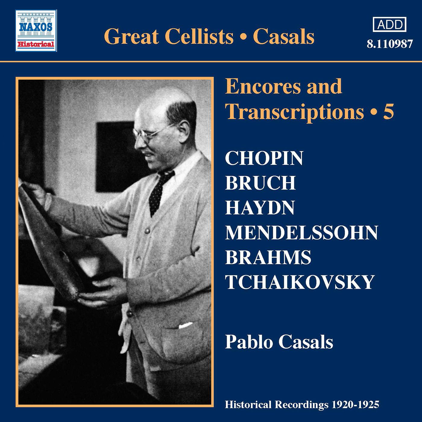 CASALS, Pablo: Encores and Transcriptions, Vol. 5: Complete Acoustic Recordings, Part 3 (1920-1924)专辑