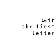 The First Letter