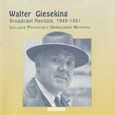 Piano Recital: Gieseking, Walter - BEETHOVEN, L. van / SCHUMANN, R. / BACH, J.S. (Gieseking Broadcas