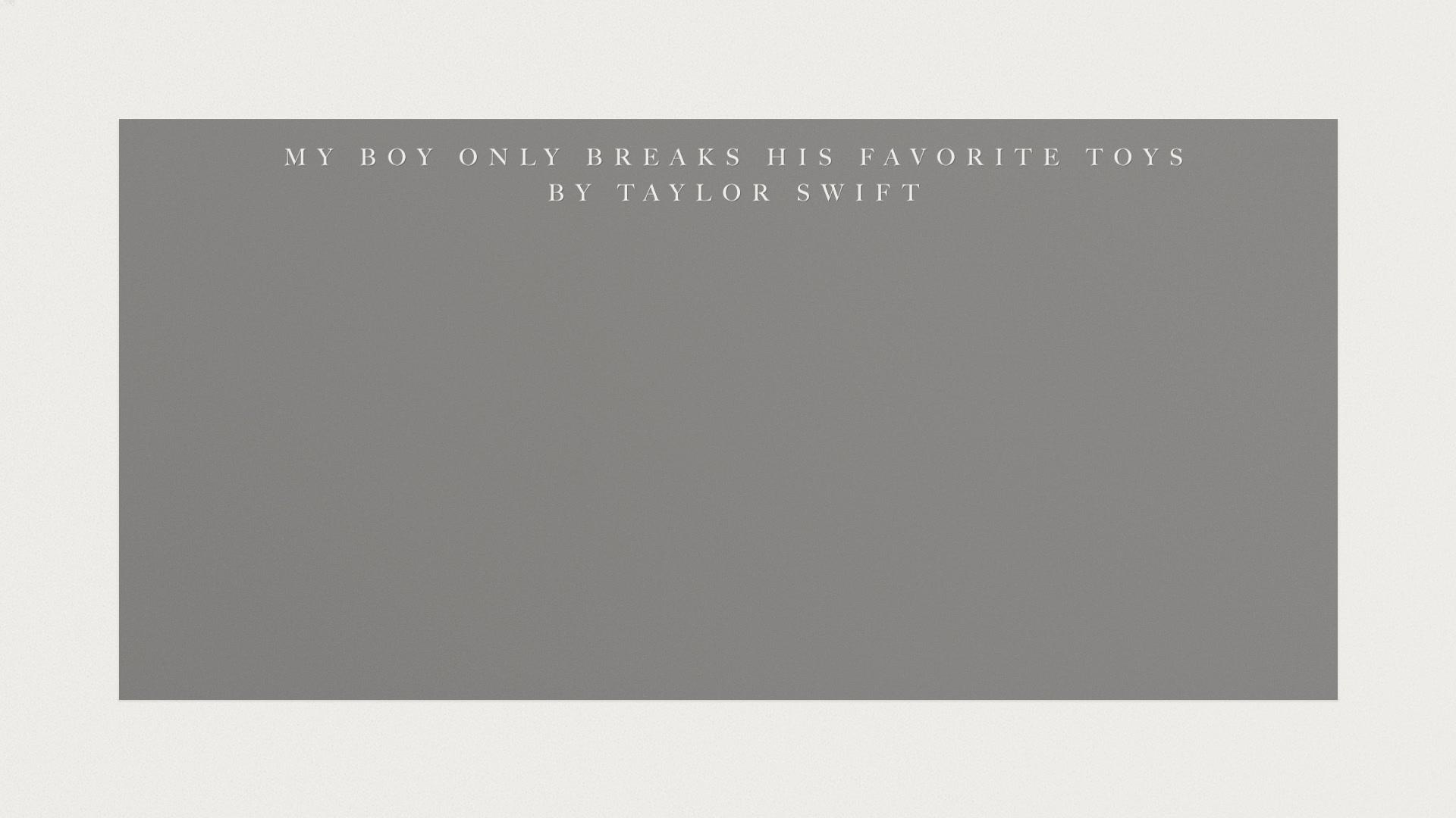 Taylor Swift - My Boy Only Breaks His Favorite Toys (Lyric Video)