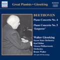 BEETHOVEN: Piano Concertos Nos. 4 and 5 (Gieseking) (1939, 1934) (Concerto Recordings, Vol. 3)