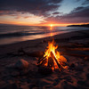 Natural Healing Music Zone - Beachside Calm by the Bonfire