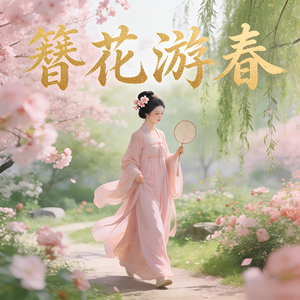 簪花游春