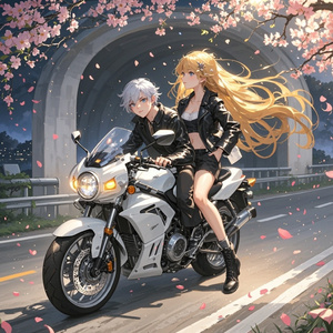 白摩托与桃花雨