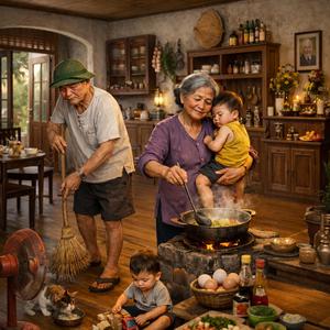 Ba mẹ già rồi con