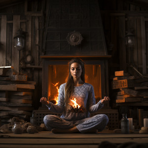 Oasis Sereno De Yoga Junto A La Chimenea