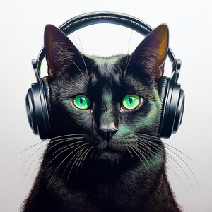 Los Gatos Disfrutan De Notas Musicales Calmadas