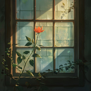 窓辺に咲いた一輪の花