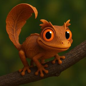 El Gecko Cola de Hoja Fantástico (Uroplatus phantasticus) Canciones de Animales