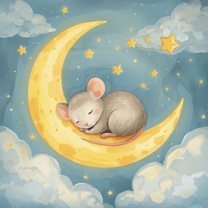Sleepy Mouse and the Moon