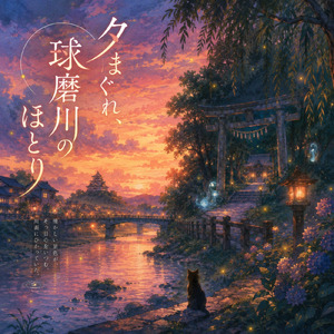 夕まぐれ、球磨川のほとり～熊本県人吉市～