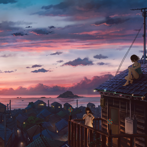 天空被蓝色晕开