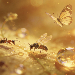 黄昏炊烟与远山轮廓