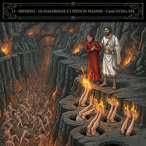 13.44 Divina Commedia, Inferno, Le Malebolge e i Piedi in Fiamme, Canti XVIII e XIX