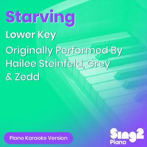 Starving (Lower Key) [Originally Performed By Hailee Steinfeld, Grey & Zedd] (Piano Karaoke Version)