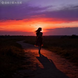 夕阳下的风之少女