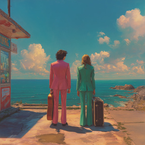 속초의 오션뷰 카페에서