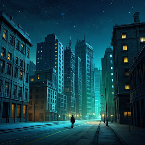 夜の都会と孤独