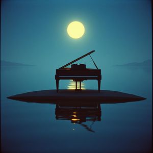 月光下的静水湖