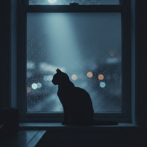 雨の日の猫カフェ