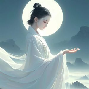 一轮明月上栏杆