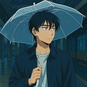 透明傘の下で