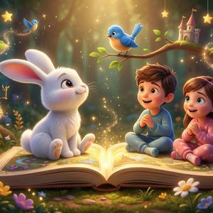 Once upon a time, in a garden green Lived a little bunny, the happiest you’ve seen