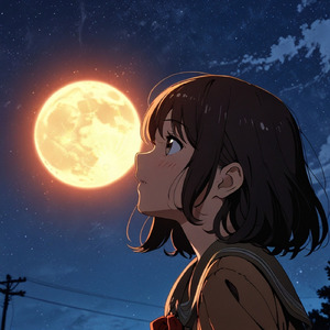 オレンジな月を見つめて