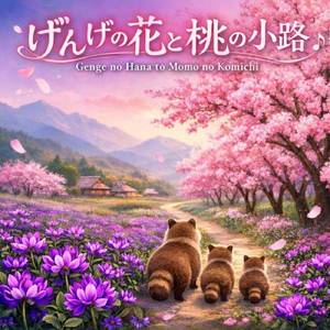 げんげの花と桃の小路