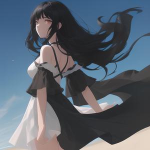 白色黑色和蓝天