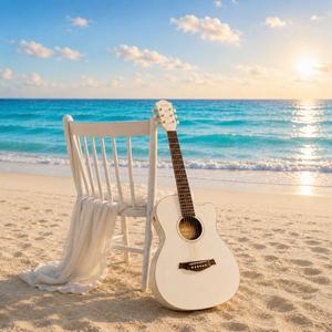 A guitar leaning against nothing
