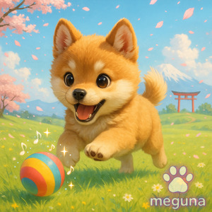 草原でボールを追いかけて