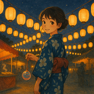 提灯の列と君の笑顔