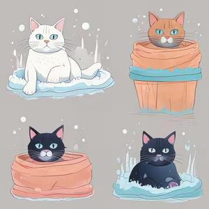 물 싫어요! 냐옹냐옹