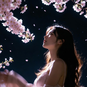 宵闇に咲く桜
