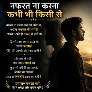 नफरत ना करना कभी भी किसी से