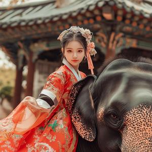 코끼리 점퍼 입고 나타난 여왕