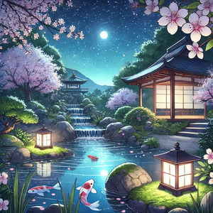 春宵に咲く和の儚い光の音色