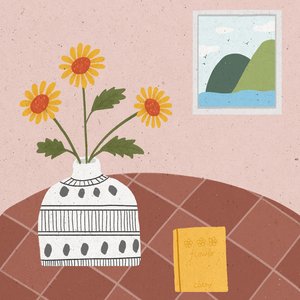 식탁에 놓인 꽃병