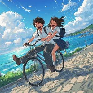 青空と自転車