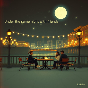 Under the same night with friends