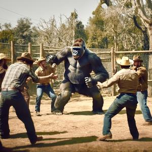 100 Country Men Against One Gorilla