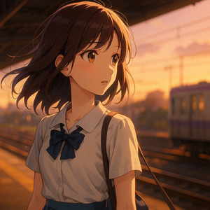 夕凪の線路