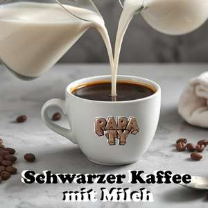 Schwarzer Kaffee mit Milch