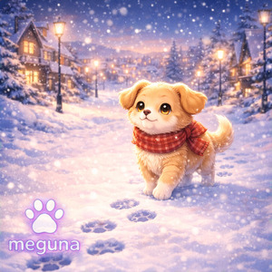 雪の道、あしたへワン！