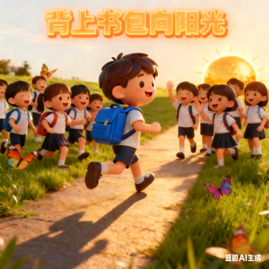 背上书包向阳光