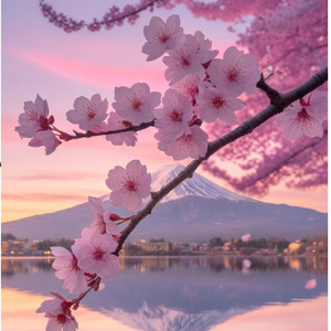 関山桜の重なり