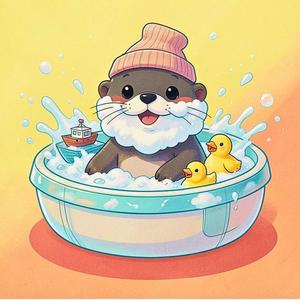 La loutre dans la mousse