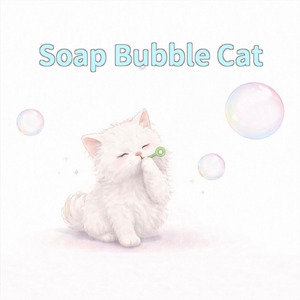 シャボン玉とねこ