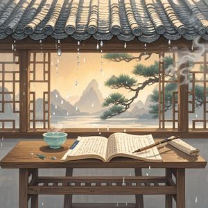 临窗展卷